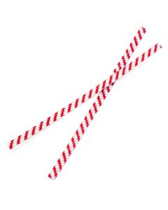 TT4WRS White/Red Stripe Paper Twist Tie - 4" x 5/32"