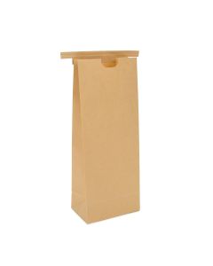 TTB2K Kraft Tin Tie Bag - 4 1/4" x 2 1/2" x 10 1/2"