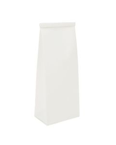 TTB2W White Kraft Tin Tie Bag - 4 1/4" x 2 1/2" x 10 1/2"