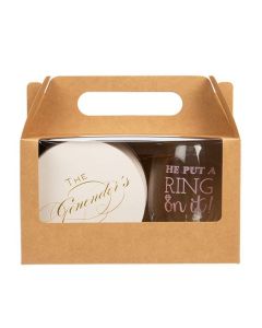 WKRG173 Kraft Paper Handle Box with Window - 7" x 4" x 4"