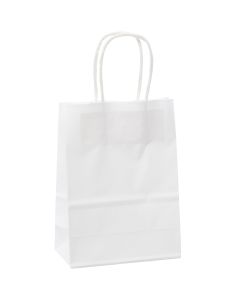 WPHB0596 White Paper Handle Bags - 5" x 3" x 8"