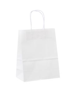 WPHB0896 White Paper Handle Bags - 8" x 4" x 10"