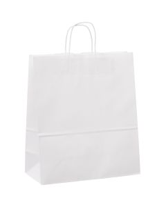WPHB1396 White Paper Handle Bags - 13 " x 6" x 15"