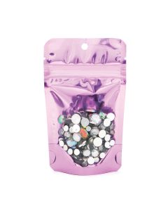 ZBGB1PK Pink Zipper Gusset Bag/Hang Hole - 3 1/8" X 2" X 5 1/8"