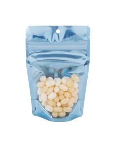 ZBGB2BL Blue Zipper Gusset Bag/Hang Hole - 4" X 2 3/8" X 6"