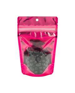 ZBGB2FS  Fuchsia Zipper Gusset Bag/Hang Hole - 4" X 2 3/8" X 6"