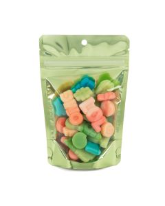 ZBGB2GR Green Zipper Gusset Bag/Hang Hole - 4" X 2 3/8" X 6"