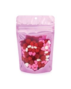 ZBGB2PK Pink Zipper Gusset Bag/Hang Hole - 4" X 2 3/8" X 6"