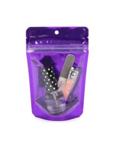 ZBGB2VL  Violet Zipper Gusset Bag/Hang Hole - 4" X 2 3/8" X 6"