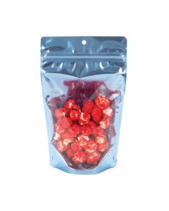 ZBGB3BL Blue Zipper Gusset Bag/Hang Hole - 5 1/8" x 3 1/8" x 8 1/8"