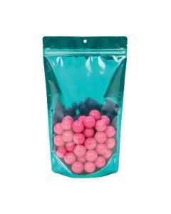 ZBGB4TL Teal Zipper Gusset Bag/Hang Hole - 6 3/4"x3 1/2"x11 1/4"