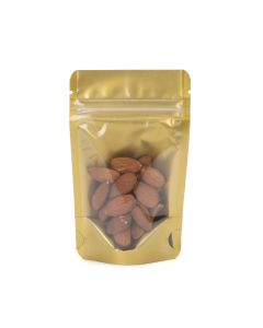 ZBGGC1 Gold Backed Zipper Pouch Gusset Bag - 3 1/8" X 2" X 5 1/8"