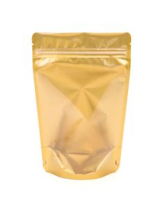ZBGGC7 Gold Backed Zipper Pouch Gusset Bag - 5 7/8" X 3 1/2" X 9 1/8"