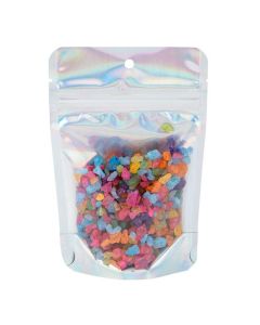 ZBGH2C Holographic Backed Stand Up Zipper Pouch - 4" x 2 3/8" x 6"