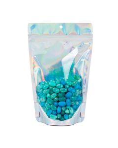 ZBGH3C Holographic Backed Stand Up Zipper Pouch - 5 1/8" x 3 1/8" x 8 1/8"