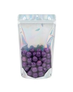 ZBGH4C Holographic Backed Stand Up Zipper Pouch - 6 3/4" x 3 1/2" x 11 1/4"