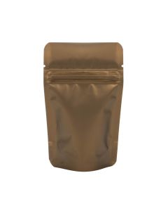 ZBGM1BZ Metallized Bronze Stand Up Zipper Pouch – 3 1/8” x 2” x 5 1/8”