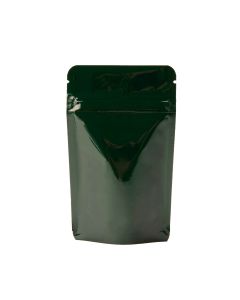 ZBGM1HG Metallized Hunter Green Stand Up Zipper Pouch – 3 1/8” x 2” x 5 1/8”