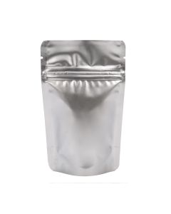 ZBGM1S Metallized Silver Stand Up Zipper Pouch – 3 1/8” x 2” x 5 1/8”