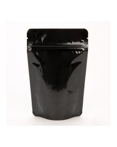 ZBGM2B Metallized Black Stand Up Zipper Pouch – 4” x 2 3/8” x 6”