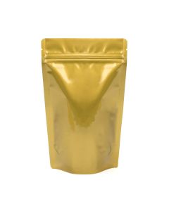 ZBGM2G Metallized Gold Stand Up Zipper Pouch – 4” x 2 3/8” x 6”