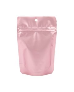 ZBGM2RG Rose Gold Metallized Zipper Pouch - 4" x 2 3/8" x 6"