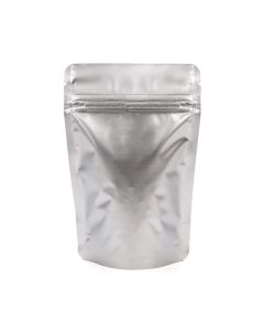 ZBGM2S Metallized Silver Stand Up Zipper Pouch – 4” x 2 3/8” x 6”