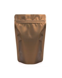 ZBGM3BZ Metallized Bronze Stand Up Zipper Pouch – 5 1/8” x 3 1/8” x 8 1/8”