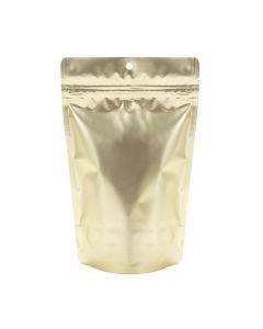 ZBGM3MG Matte Gold Metallized Zipper Gusset Bag - 5 1/8" x 3 1/8" x 8 1/8"