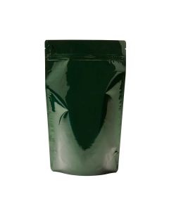 ZBGM4HG Metallized Hunter Green Stand Up Zipper Pouch – 6 ¾” x 3 ½” x 11 ¼”
