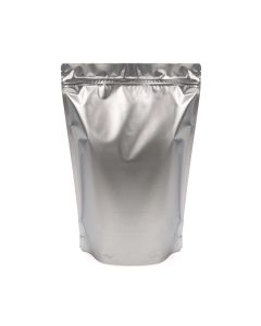ZBGM5S Metallized Silver Stand Up Zipper Pouch – 8 ¼” x 3 ½” x 11 ½”