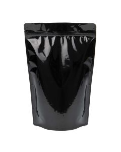 ZBGM6B Metallized Black Stand Up Zipper Pouch – 9” x 4 ¾” x 13 ½”