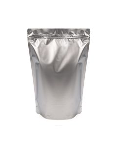 ZBGM6S Metallized Silver Stand Up Zipper Pouch - 9" X 4 3/4" X 13 1/2"