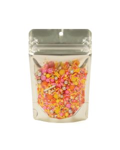 ZBGMG2 Matte Gold Backed Stand Up Zipper Pouch- 4" X 2 3/8" X 6"