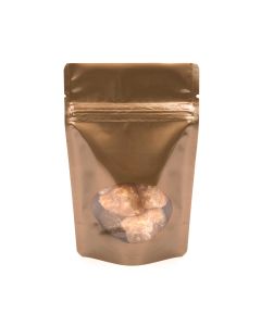 ZBGO2BZ Bronze Oval Window Stand Up Zipper Pouch – 4” x 2 3/8” x 6”