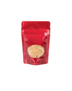 ZBGO2R Red Oval Window Stand Up Zipper Pouch – 4” x 2 3/8” x 6”