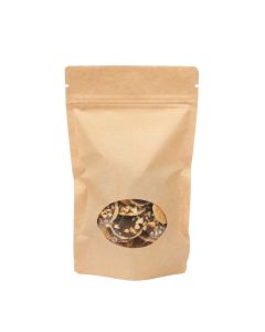 ZBGO3K Kraft Oval Window Stand Up Zipper Pouch – 5 1/8” x 3 1/8” x 8 1/8”