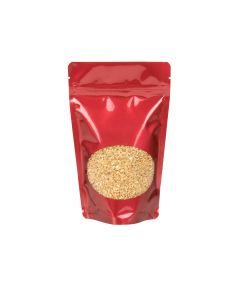 ZBGO3R Red Oval Window Stand Up Zipper Pouch – 5 1/8” x 3 1/8” x 8 1/8”