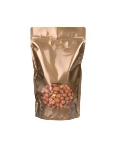 ZBGO4BZ Bronze Oval Window Stand Up Zipper Pouch – 6 ¾” x 3 ½” x 11 ¼”