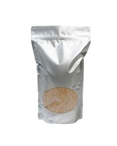 ZBGO4S Silver Oval Window Stand Up Zipper Pouch – 6 ¾” x 3 ½” x 11 ¼”