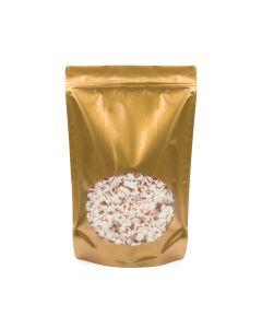 ZBGO6G Gold Oval Window Stand Up Zipper Pouch – 9” x 4 ¾” x 13 ½”