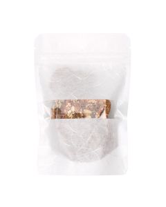 ZBGR2W White Rice Paper Stand Up Zipper Pouch with Window – 4” x 2 3/8” x 6”