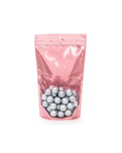 ZBGRG4 Matte Rose Gold Backed Stand Up Zipper Pouch - 6 3/4" x 3 1/2" x 11 1/4"