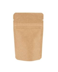 ZBGSK1 Kraft Stand Up Zipper Pouch – 3 1/8" x 2" x 5 1/8"