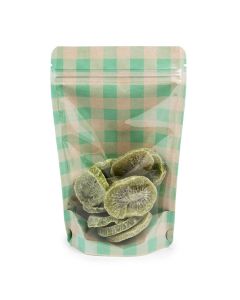 ZBGSW3GR Specialty Stand Up Zipper Pouch Pastel Green Plaid Kraft - 5 1/8" x 3 1/8" x 8 1/8"