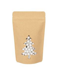 ZBGSW3KT Specialty Stand Up Zipper Pouch Kraft Tree Shaped Window - 5 1/8" x 3 1/8" x 8 1/8"