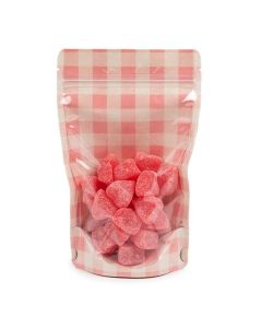 ZBGSW3PP Specialty Stand Up Zipper Pouch Pastel Pink Plaid Kraft - 5 1/8" x 3 1/8" x 8 1/8"