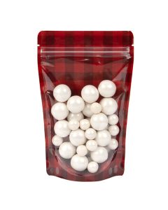 ZBGSW3RP Specialty Stand Up Zipper Pouch Red & Black Plaid Kraft - 5 1/8" x 3 1/8" x 8 1/8"