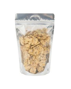 ZBGW3 White Backed Zipper Pouch Gusset Bag - 5 1/8" x 3 1/8" x 8 1/8"