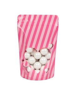 ZBGW3HT Specialty Stand Up Zipper Pouch Pink Heart - 5 1/8" x 3 1/8" x 8 1/8"